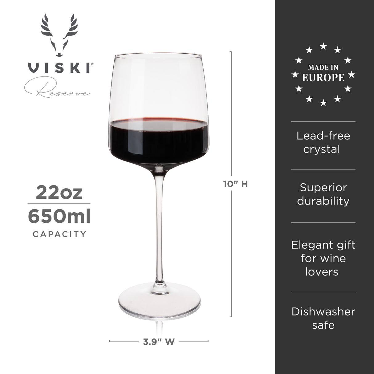 Reserve julien crystal bordeaux glasses viski®