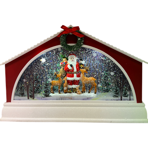 Santa and Reindeer Water Globe