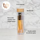 Blair™ iridescent glass travel infuser mug by pinky up