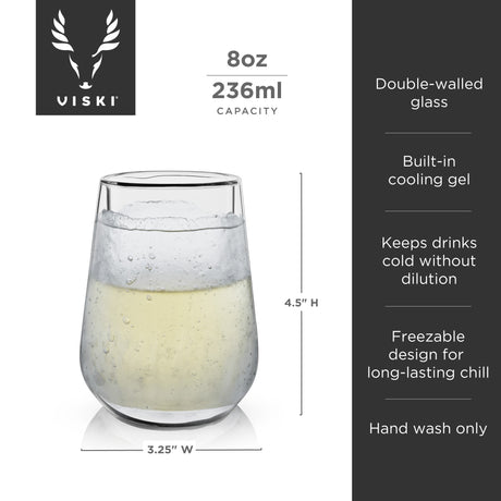 Glacier™ double-walled chilling wine glass by viski®