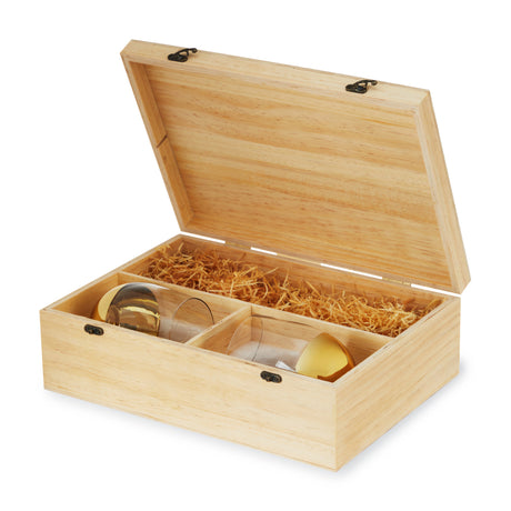 Wood-wine-box-with-set-of-2-stemless-glasses-by-twine-living-Wine-Bottle-Holders