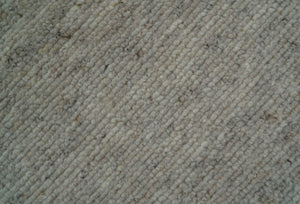 Tulu Modern Solid Beige Hand Knotted Wool Area Rug