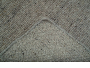 Tulu Modern Solid Beige Hand Knotted Wool Area Rug