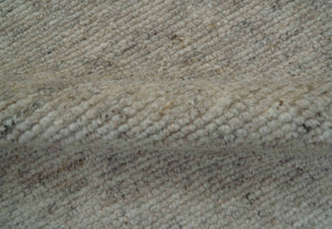 Tulu Modern Solid Beige Hand Knotted Wool Area Rug
