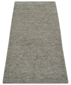 Tulu Modern Solid Beige Hand Knotted Wool Area Rug