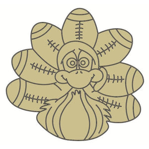 Turkey Football Feathers Unfinished Wood Cut Out