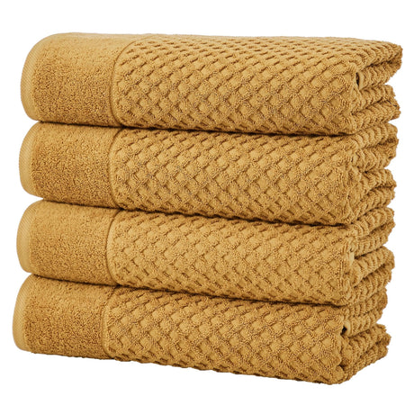 Cotton diamond waffle weave bath towel set - grayson collection
