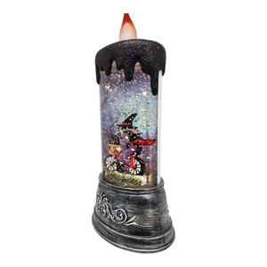 Enchanting Halloween Witch Waterglobe Candle