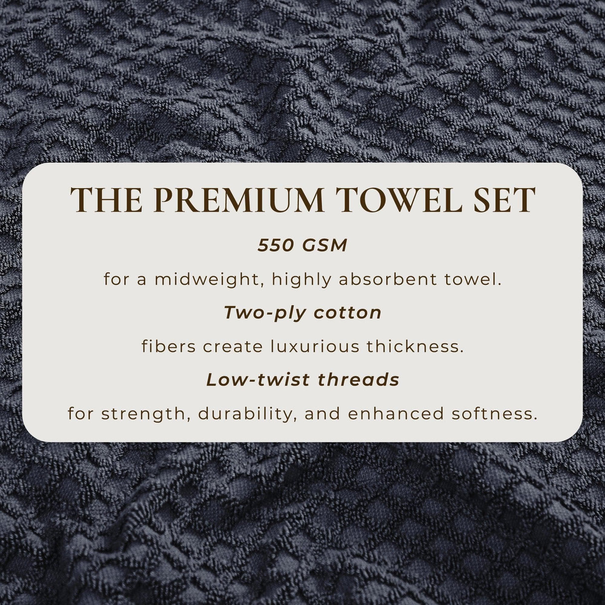 Cotton diamond waffle weave bath towel set - grayson collection