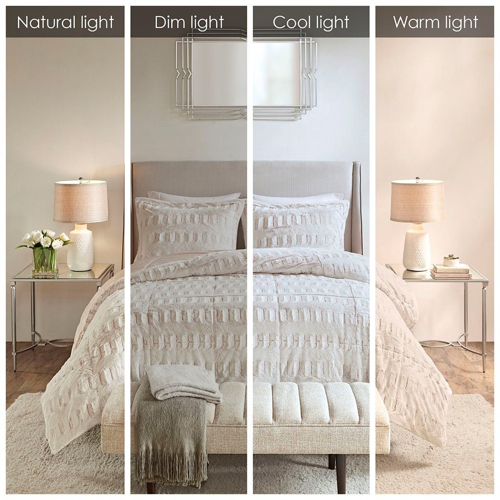 Twin/twin xl back print long fur comforter mini set - Tuesday Morning - Quilts & Comforters