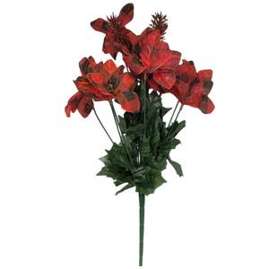 18-Inch Plaid Poinsettia Bush
