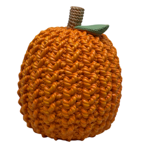 Cable Knit Look Harvest Pumpkins - Orange