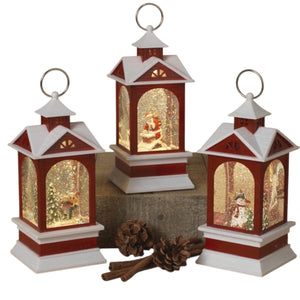 Illuminated Holiday Lantern Water Globe -