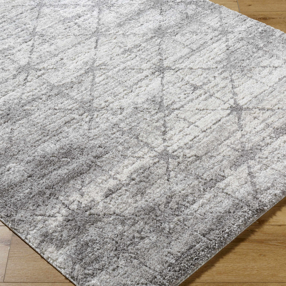 Tyree Distressed Gray Trellis Area Rug