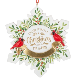 Snowflake Ornament - Our First Christmas as Mr. And Mrs.
