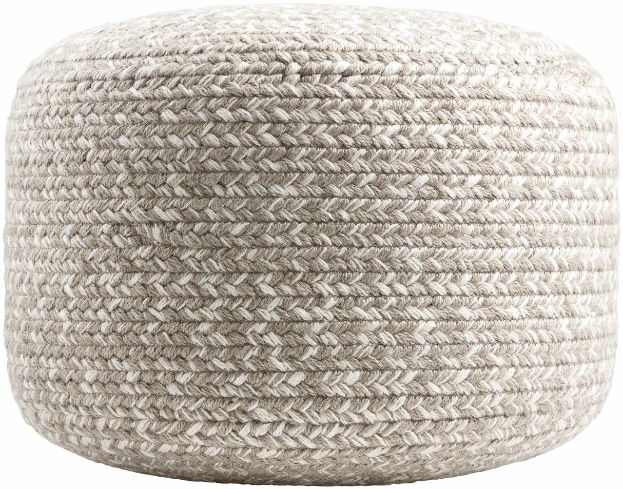 Tonanitla Natural Fiber Light Gray Knitted Pouf