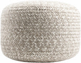 Tonanitla Natural Fiber Light Gray Knitted Pouf