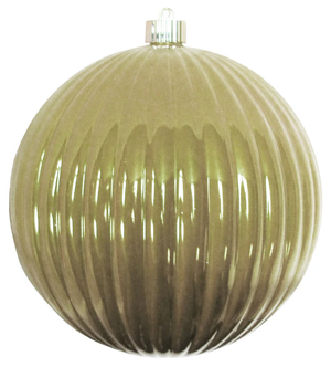 6" (150mm) Commercial Shatterproof Ball Ornament - Shiny Guilded Gold Ripples