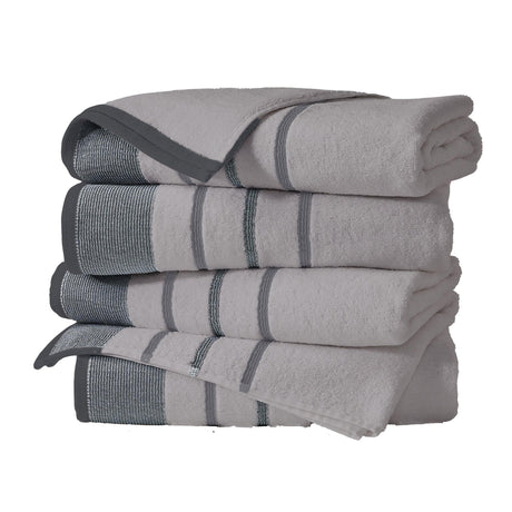 Decorative cotton stripe bath towel set - noelle collection
