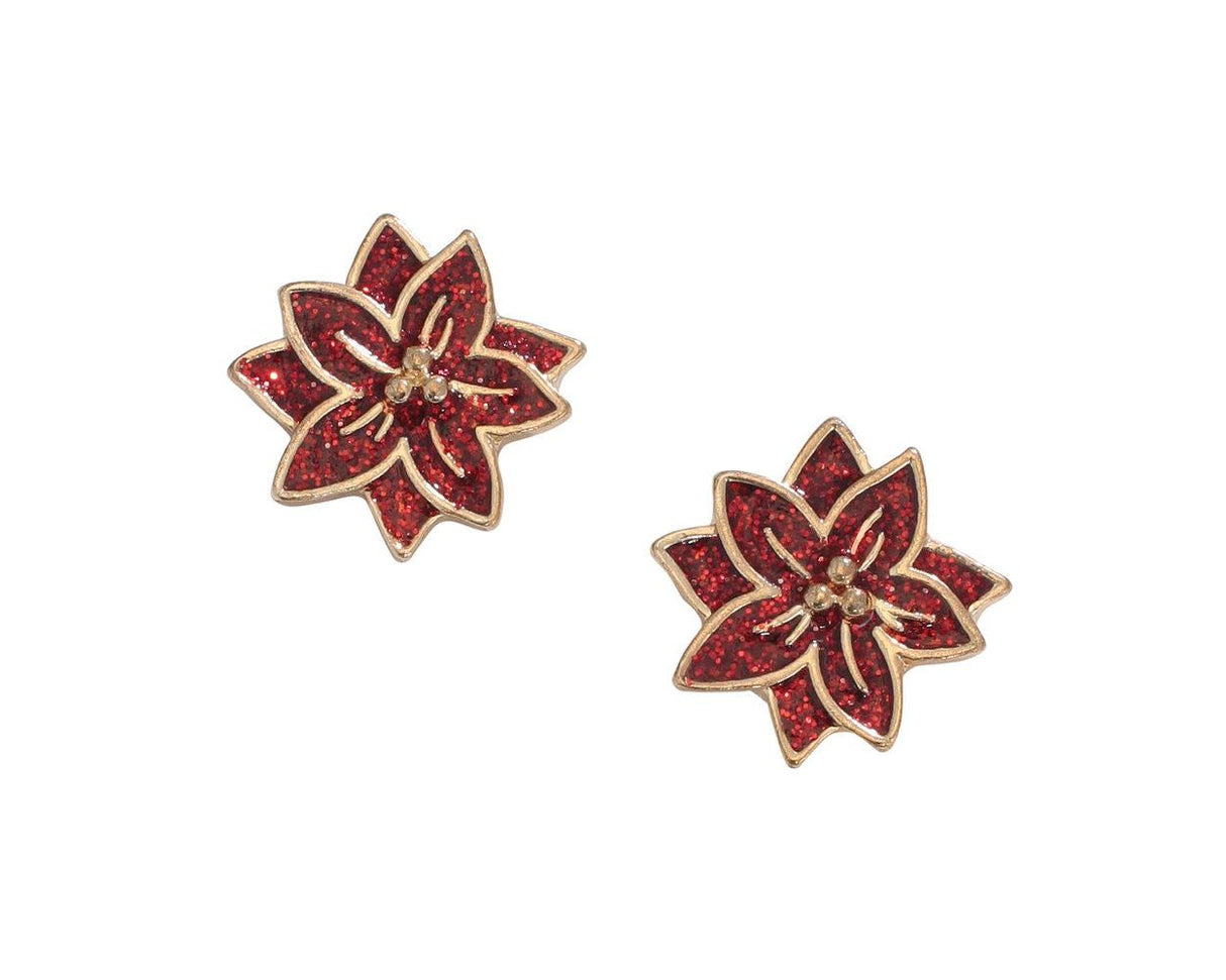 Glitternamel Poinsettias - Earrings