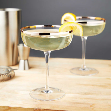 Copper rim crystal coupe set by twine®