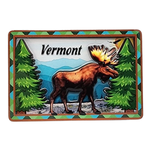 Glossy Layered Magnet - Vermont Moose