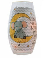 Baby Elephant Glass 7 inch Lamp - Moon
