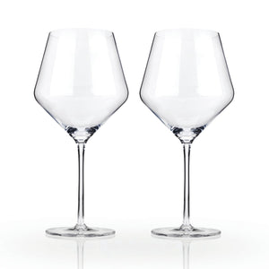Raye Angled Crystal Burgundy Glasses Set of 2
