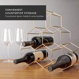 Belmont geo 6-bottle counter top wine rack in gold viski®