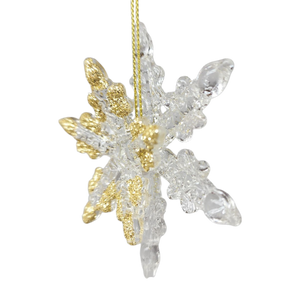 Spunglass Ornament - Gold Snowflake