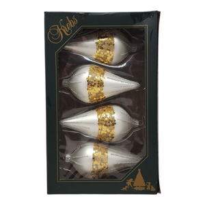 Krebs Value Glass Ornament 4 pack - Silver & Gold Drops