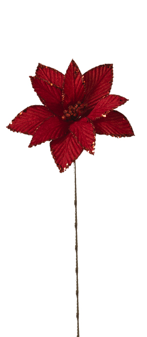 12" Poinsettia Pick -