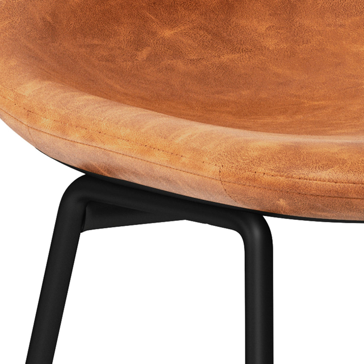 Horizons Faux Leather Stool with Padded Seat and Footrest, Set of 2