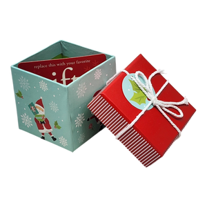Gift Box Cube for Gift Cards - 3" x 3" - Santa