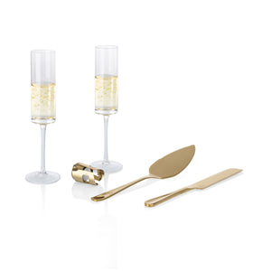 Arbane Champagne Glass Set with Cake Knife