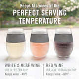 Wine FREEZE™ Cooling Cups – Set of 2 Stemless Insulated Wine Tumblers with Lids (8.5 oz)