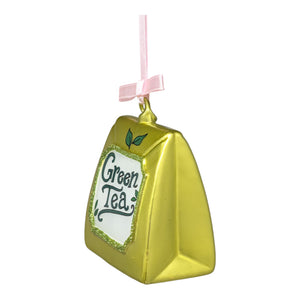 Verdant Comfort: Green Tea Glass Ornament