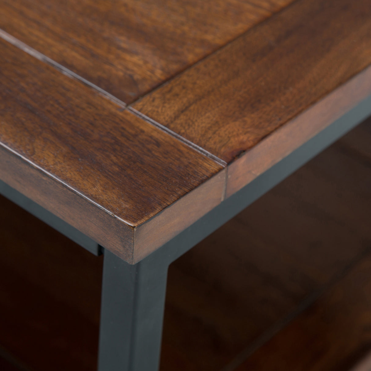 Skyler 48 Inch Wide Solid Mango Wood Coffee Table in Dark