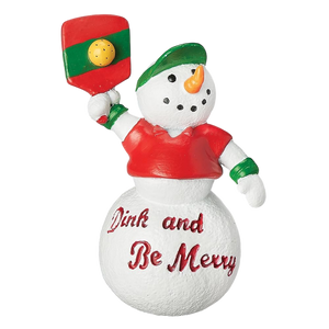 Drink And Be Merry Pickleball Snowman Ornament