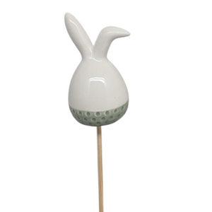 Ceramic Easter Bunny Floral Pick - Sage