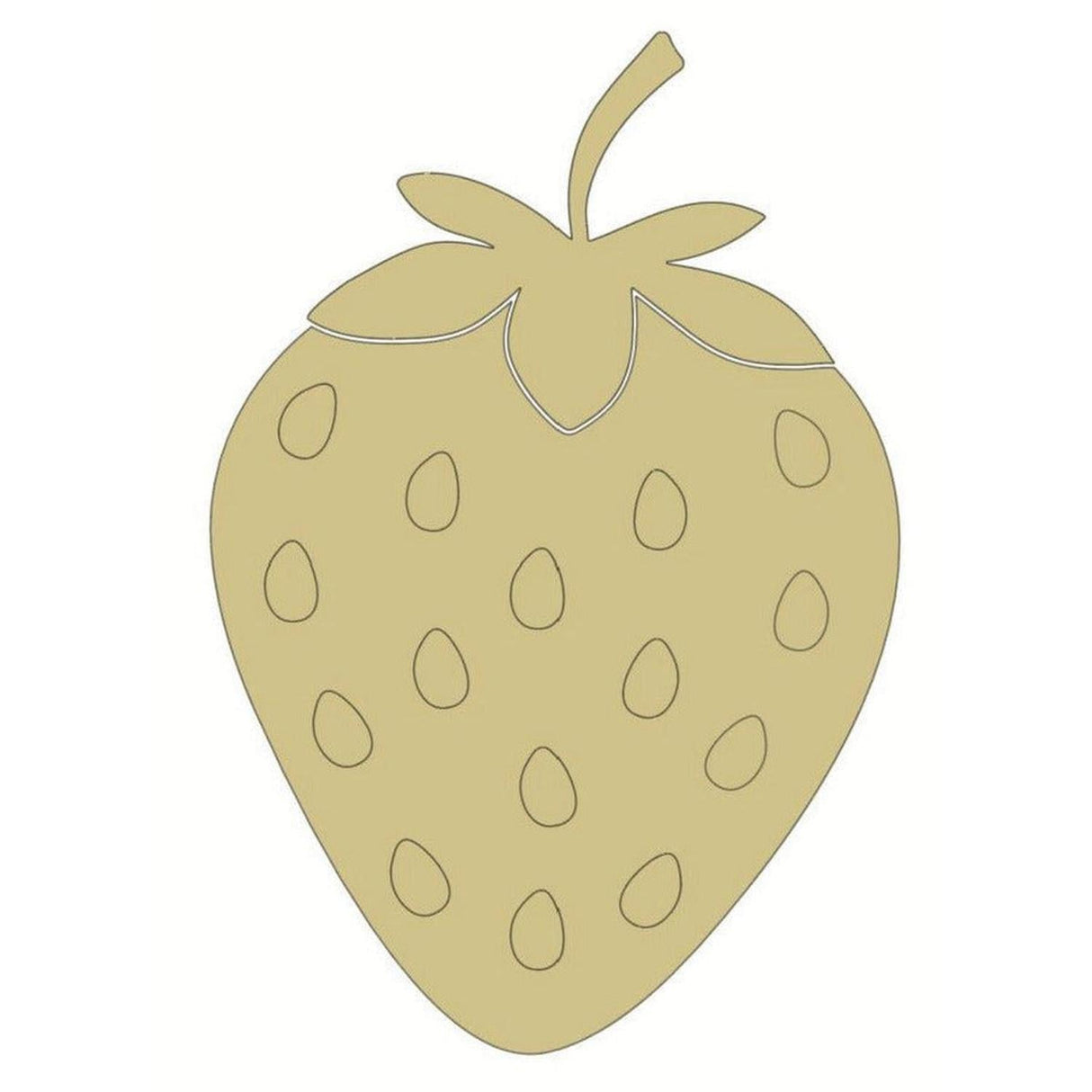 Unpainted MDF Strawberry with Lines Cutout