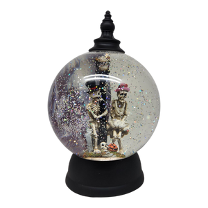 Spooky Love Skeleton Lighted Snow Globe