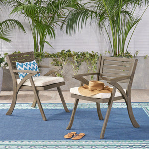 Helen Outdoor Acacia Wood Dining Chair