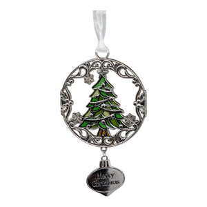 Merry Christmas Evergreen Tree - Colors of Christmas Ornament