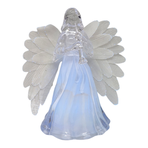 Lighted Acrylic Angel - Horn