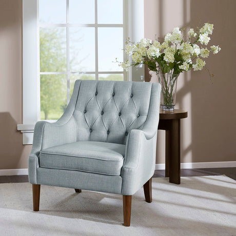 Upholstered Accent Chair with Button Tufted Back and Removable Seat Cushion - Accent Chairs