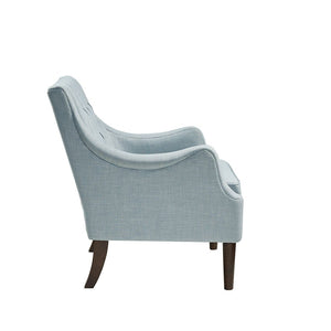 Upholstered Accent Chair with Button Tufted Back and Removable Seat Cushion