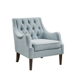 Upholstered Accent Chair with Button Tufted Back and Removable Seat Cushion