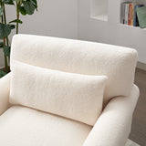 Upholstered Accent Chair with Circular Armrests and Roman Column Legs - Accent Chairs