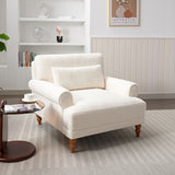 Upholstered Accent Chair with Circular Armrests and Roman Column Legs - Accent Chairs